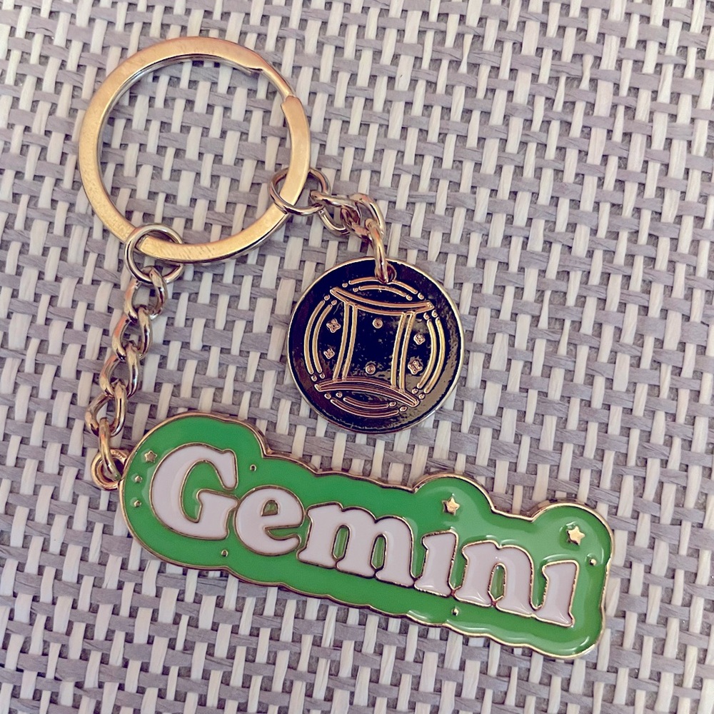 Gemini zodiac keychain